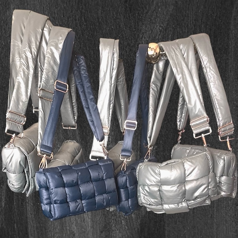 Puffer Woven & Puffer Squares Cossbody Purse